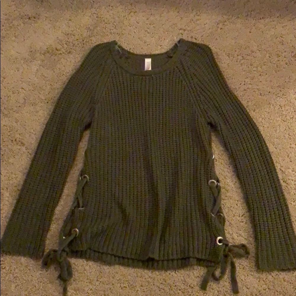 green sweater